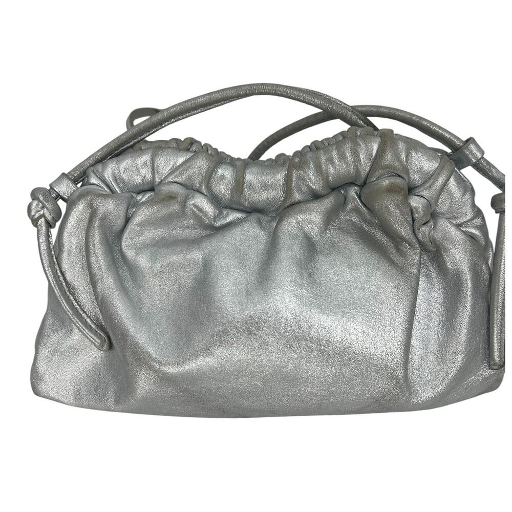 Mansur Gavriel Mini Cloud Clutch Silver Leather Crossbody Bag - Picture 3 of 14